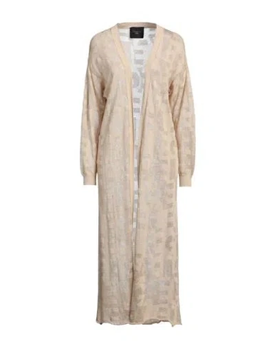 Gaelle Paris Gaëlle Paris Woman Cardigan Beige Size 2 Cotton, Acrylic, Viscose, Metallic Polyester, Polyester In Nude