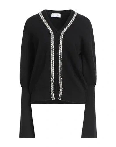 Gaelle Paris Gaëlle Paris Woman Cardigan Black Size 3 Viscose, Polyester, Polyamide
