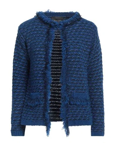 Gaelle Paris Gaëlle Paris Woman Cardigan Blue Size 1 Acrylic, Viscose, Wool, Polyamide, Metallic Fiber