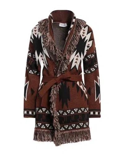 Gaelle Paris Gaëlle Paris Woman Cardigan Brown Size 3 Viscose, Polyester, Polyamide