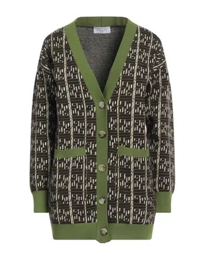 Gaelle Paris Gaëlle Paris Woman Cardigan Military Green Size 2 Polyamide, Viscose, Polyester