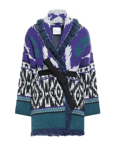 Gaelle Paris Gaëlle Paris Woman Cardigan Purple Size 1 Acrylic, Polyester, Polyamide, Wool, Viscose