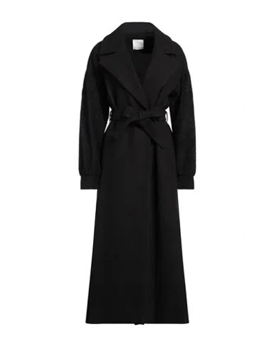 Gaelle Paris Gaëlle Paris Woman Coat Black Size 4 Polyester, Acrylic, Wool, Polyamide