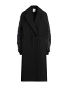 Gaelle Paris Gaëlle Paris Woman Coat Black Size 12 Polyester, Viscose, Elastane, Polyamide, Cotton In Black