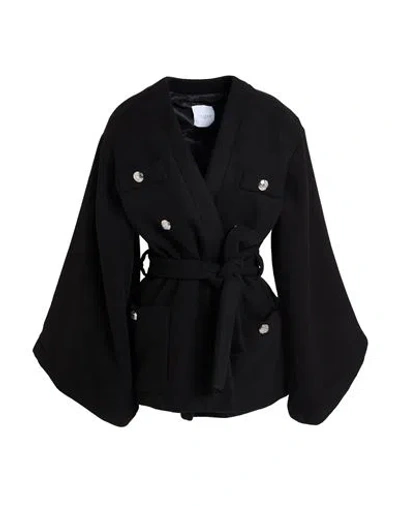 Gaelle Paris Gaëlle Paris Woman Coat Black Size 2 Polyester, Viscose, Elastane