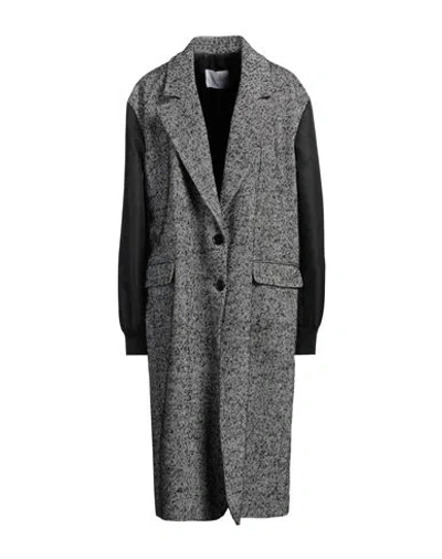 Gaelle Paris Gaëlle Paris Woman Coat Black Size 4 Polyester, Polyimide, Cotton, Elastane