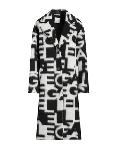 Gaelle Paris Gaëlle Paris Woman Coat Black Size 2 Polyester, Virgin Wool, Acrylic
