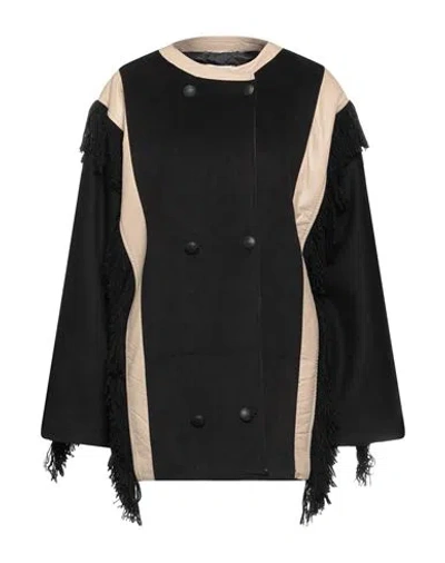 Gaelle Paris Gaëlle Paris Woman Coat Black Size 4 Polyester, Viscose, Polyurethane