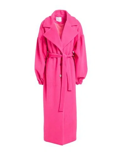 Gaelle Paris Gaëlle Paris Woman Coat Fuchsia Size 4 Polyester, Viscose