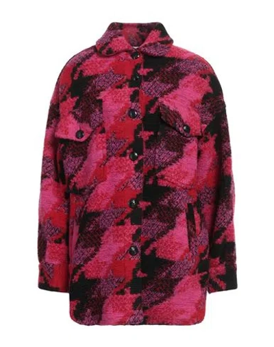 Gaelle Paris Gaëlle Paris Woman Coat Fuchsia Size 4 Wool, Polyester In Pink