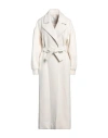Gaelle Paris Gaëlle Paris Woman Coat Off White Size 8 Polyester, Acrylic, Wool, Polyamide