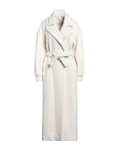 Gaelle Paris Gaëlle Paris Woman Coat Off White Size 8 Polyester, Acrylic, Wool, Polyamide