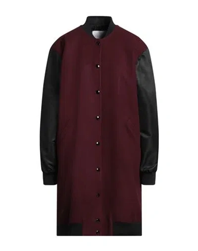 Gaelle Paris Gaëlle Paris Woman Coat Plum Size 4 Acrylic, Polyester, Wool, Polyimide In Purple