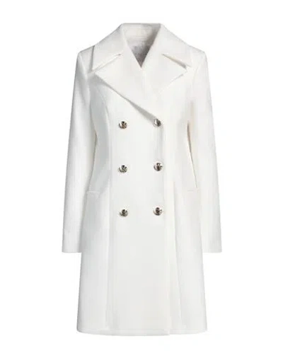 Gaelle Paris Gaëlle Paris Woman Coat White Size 8 Polyester, Viscose, Elastane