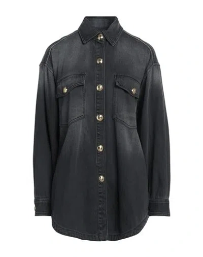 Gaelle Paris Gaëlle Paris Woman Denim Shirt Black Size 4 Cotton
