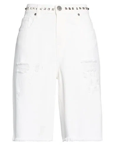 Gaelle Paris Gaëlle Paris Woman Denim Shorts White Size 27 Cotton