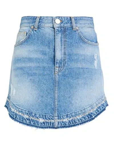 Gaelle Paris Gaëlle Paris Woman Denim Skirt Blue Size 27 Cotton, Chlorofiber