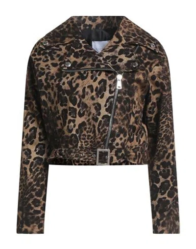Gaelle Paris Gaëlle Paris Woman Jacket Beige Size 4 Cotton, Elastane, Polyester In Sand