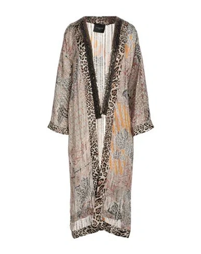 Gaelle Paris Gaëlle Paris Woman Jacket Beige Size 4 Polyester, Metallic Polyester In Multi