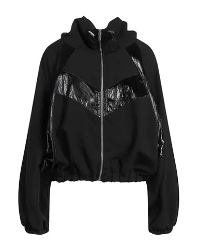 Gaelle Paris Gaëlle Paris Woman Jacket Black Size 4 Polyurethane, Viscose, Metallic Fiber