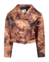 Gaelle Paris Gaëlle Paris Woman Jacket Brown Size 4 Polyurethane, Viscose In Brown