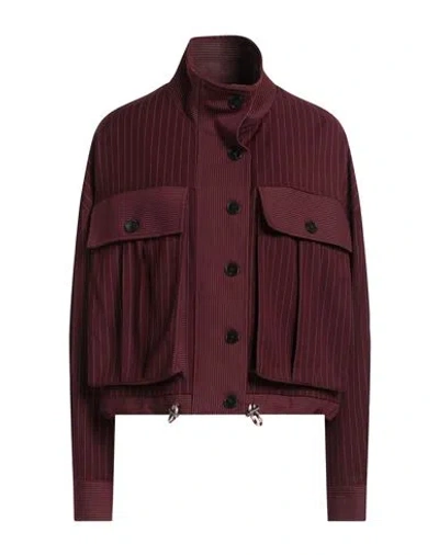 Gaelle Paris Gaëlle Paris Woman Jacket Burgundy Size 4 Polyester, Rayon, Elastane
