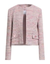 Gaelle Paris Gaëlle Paris Woman Jacket Pink Size 10 Cotton, Polyester, Viscose, Acrylic