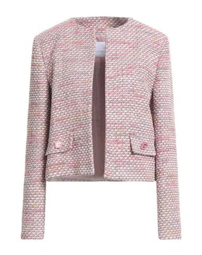 Gaelle Paris Gaëlle Paris Woman Jacket Pink Size 10 Cotton, Polyester, Viscose, Acrylic