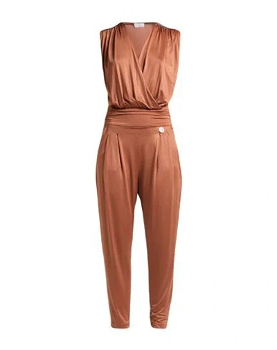 Gaelle Paris Gaëlle Paris Woman Jumpsuit Camel Size 4 Polyester, Elastane In Brown