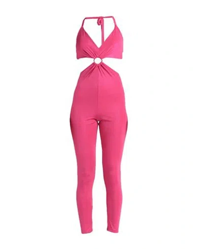 Gaelle Paris Gaëlle Paris Woman Jumpsuit Fuchsia Size 4 Polyester, Elastane In Pink