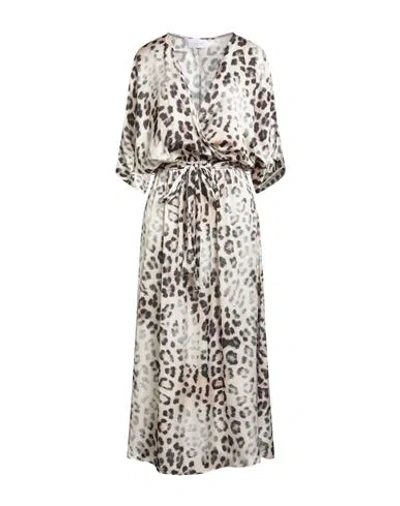 Gaelle Paris Gaëlle Paris Woman Maxi Dress Beige Size 4 Polyester In Brown