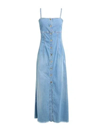 Gaelle Paris Gaëlle Paris Woman Maxi Dress Blue Size 4 Cotton, Elastane