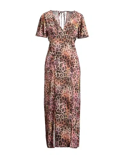 Gaelle Paris Gaëlle Paris Woman Maxi Dress Camel Size 12 Polyester In Multi