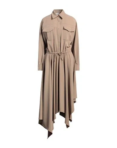 Gaelle Paris Gaëlle Paris Woman Maxi Dress Khaki Size 4 Polyester, Rayon, Elastane In Brown