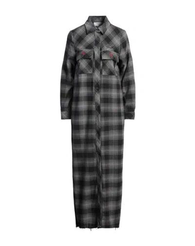 Gaelle Paris Gaëlle Paris Woman Maxi Dress Lead Size 4 Cotton, Polyester In Gray