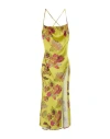 Gaelle Paris Gaëlle Paris Woman Maxi Dress Lime Green Size 4 Polyester In Green
