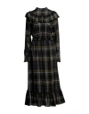 Gaelle Paris Gaëlle Paris Woman Maxi Dress Military Green Size 2 Cotton, Viscose, Polyester, Wool In Green