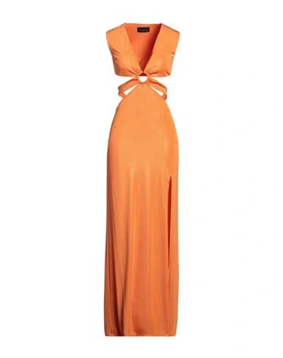 Gaelle Paris Gaëlle Paris Woman Maxi Dress Orange Size 6 Polyester, Elastane