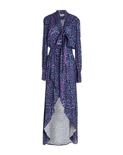 Gaelle Paris Gaëlle Paris Woman Maxi Dress Purple Size 8 Viscose, Elastane In Blue