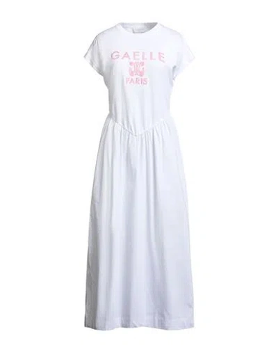 Gaelle Paris Gaëlle Paris Woman Maxi Dress White Size 1 Cotton, Polyamide, Elastane