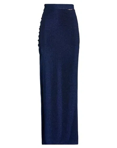 Gaelle Paris Gaëlle Paris Woman Maxi Skirt Blue Size 10 Polyamide, Polyester, Elastane