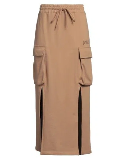 Gaelle Paris Gaëlle Paris Woman Maxi Skirt Camel Size 2 Cotton In Neutral