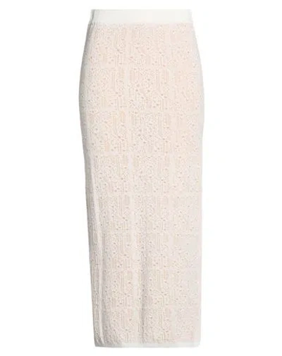 Gaelle Paris Gaëlle Paris Woman Maxi Skirt Off White Size 3 Cotton In Neutral