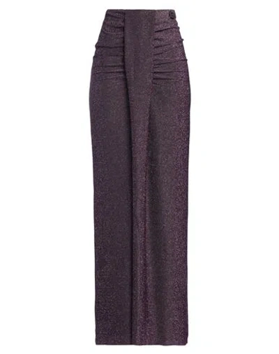 Gaelle Paris Gaëlle Paris Woman Maxi Skirt Purple Size 6 Polyamide, Polyester, Elastane