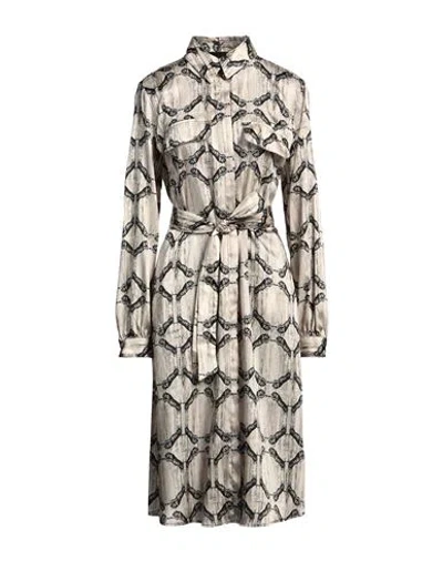 Gaelle Paris Gaëlle Paris Woman Midi Dress Beige Size 6 Polyester In Neutral