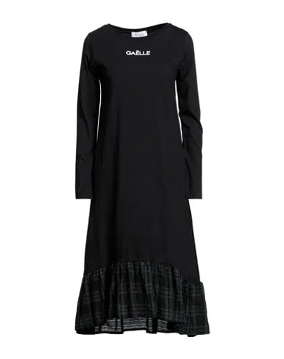 Gaelle Paris Gaëlle Paris Woman Midi Dress Black Size 0 Cotton