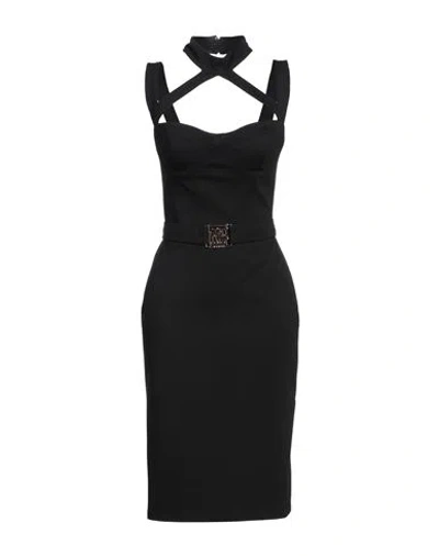 Gaelle Paris Gaëlle Paris Woman Midi Dress Black Size 10 Viscose, Polyamide, Elastane