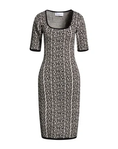 Gaelle Paris Gaëlle Paris Woman Midi Dress Black Size 2 Polyamide, Viscose, Polyester In Gray