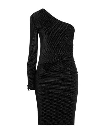 Gaelle Paris Gaëlle Paris Woman Midi Dress Black Size 4 Polyester, Elastane, Metallic Fiber