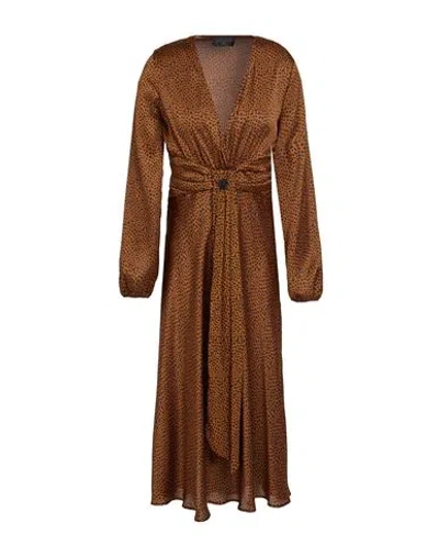 Gaelle Paris Gaëlle Paris Woman Midi Dress Brown Size 4 Polyester